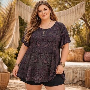 Lucky Brand Boho Paisley Top